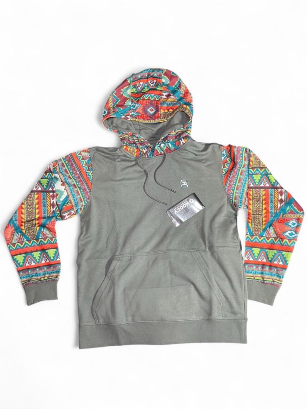 Hooey Men’s Roughy Aztec Tribal Pattern Hoodie Sweatshirt - Brand New